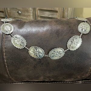 Silver Metal Stars Medallion Concho Belt